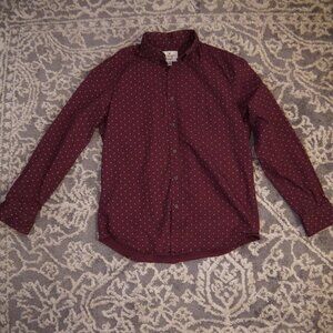 Maroon American Eagle Outfitters Classic Fit Preppy Button Up Dress Shirt Medium